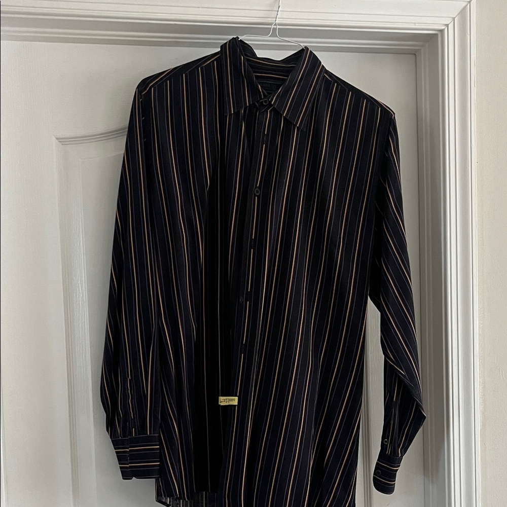 Prada Black Shirt with Gold Stripes